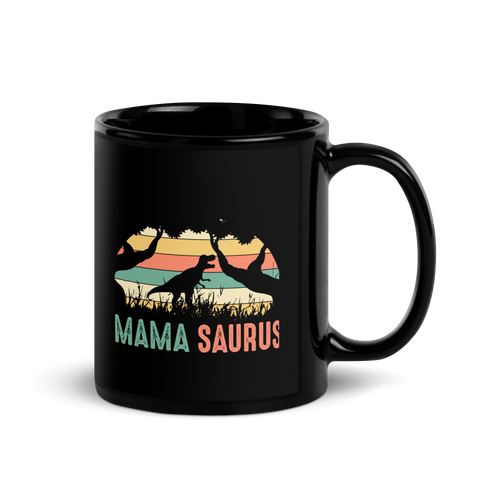 Mamasaurus Black Glossy Mug