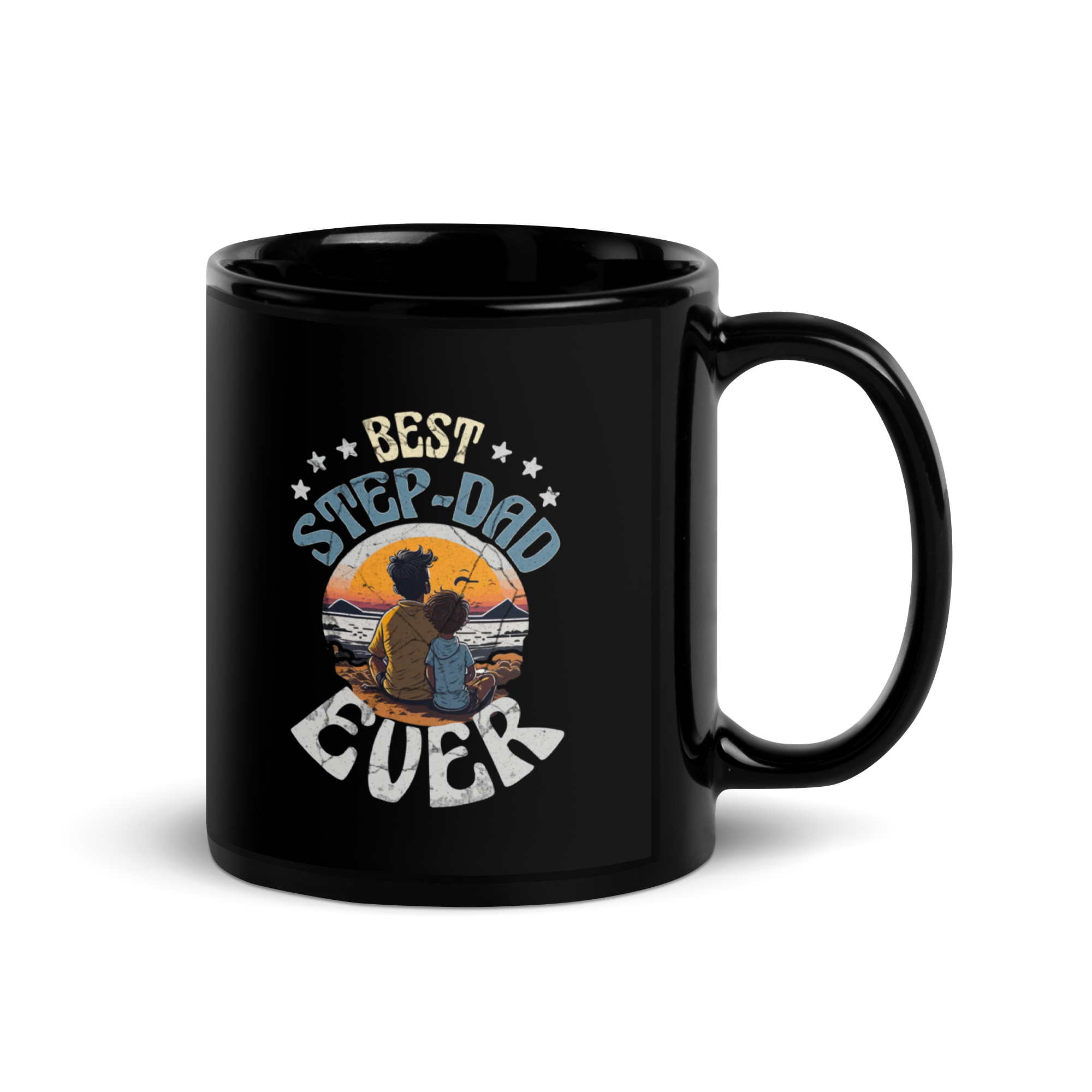 Best Step-Dad Ever Black Glossy Mug