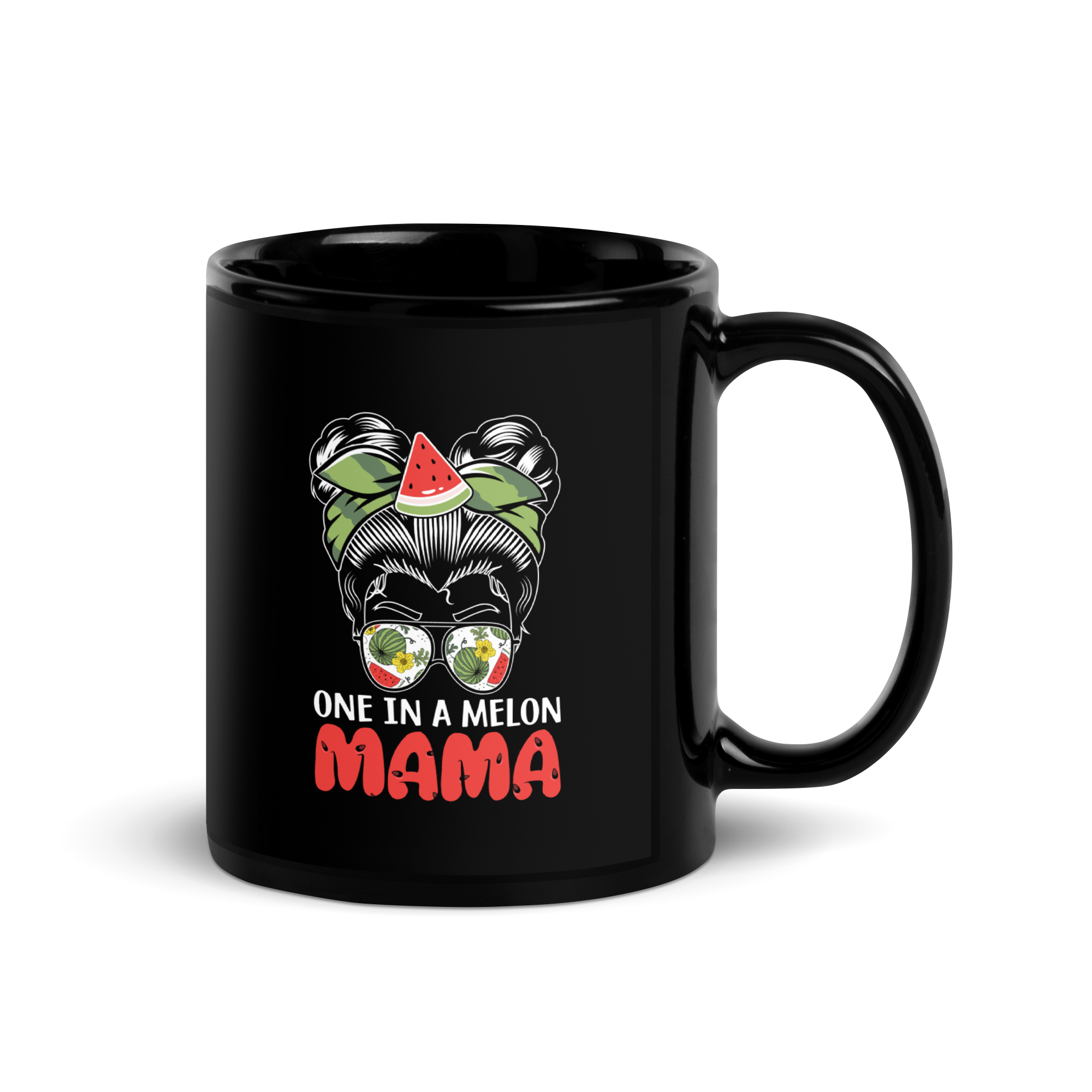 One In A Melon Mama Black Glossy Mug