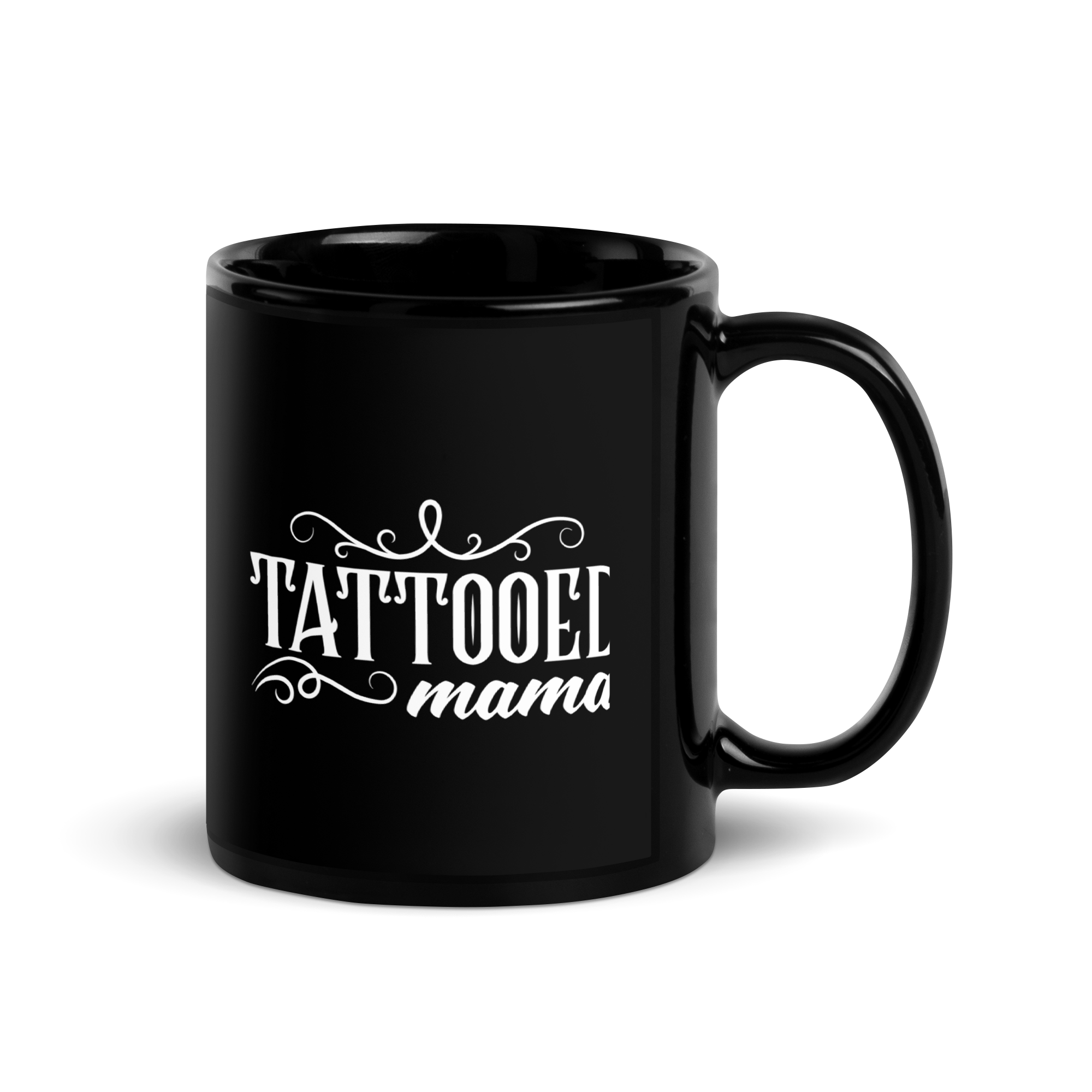 Tattooed Mama Black Glossy Mug