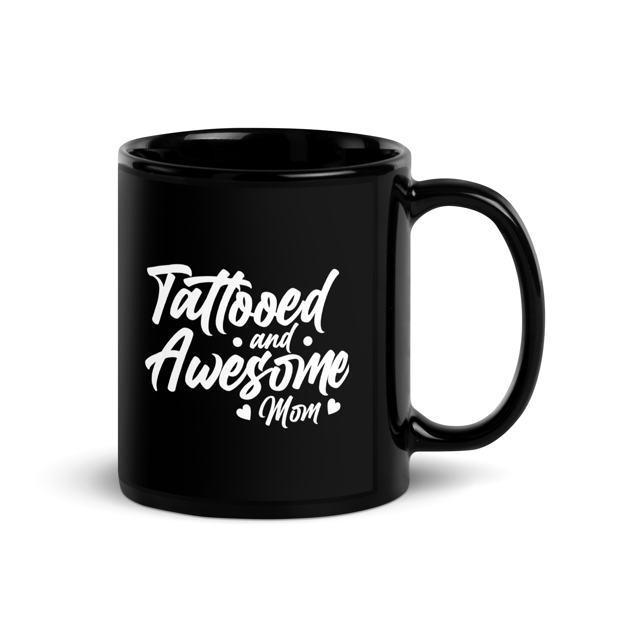 tattooed and awesome mom Black Glossy Mug