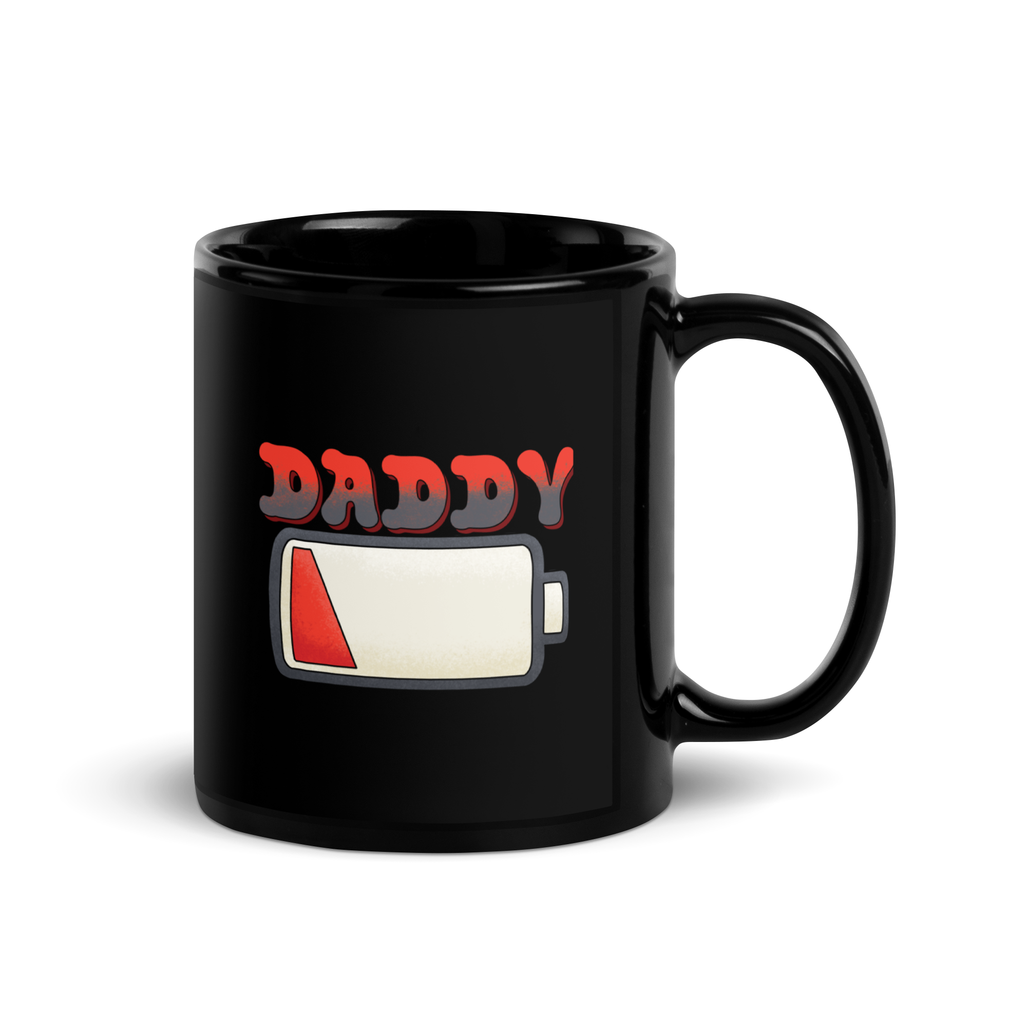 Daddy Low Battery Black Glossy Mug