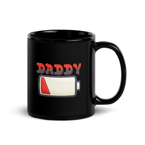 Daddy Low Battery Black Glossy Mug