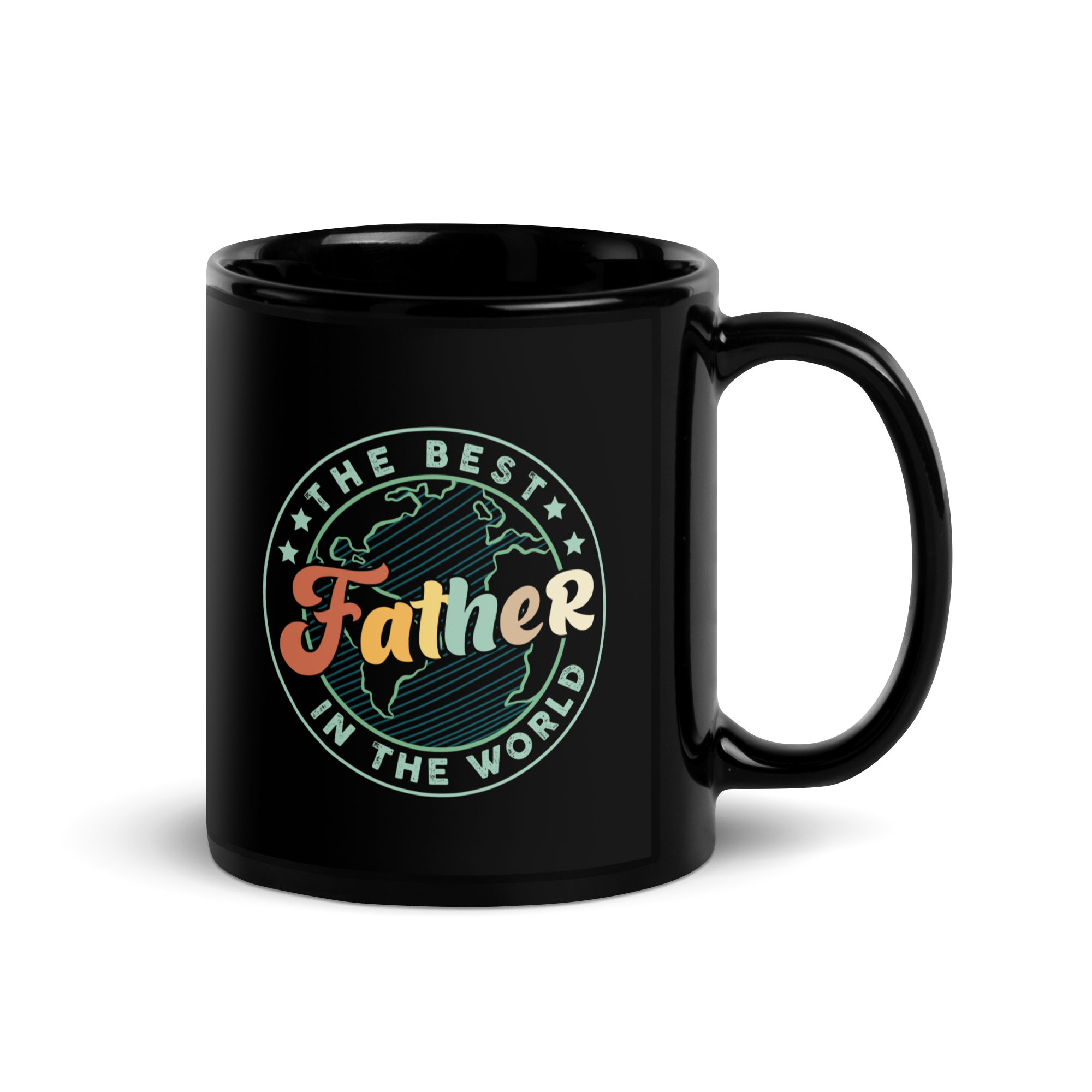 The Best Father In The World Black Glossy Mug