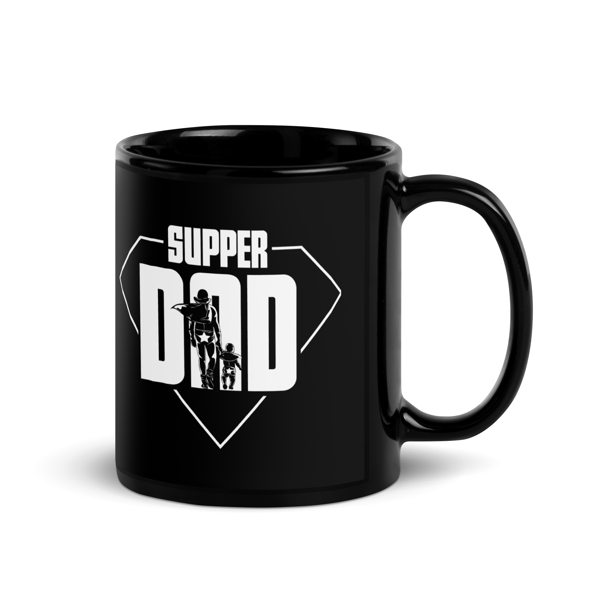 Super Dad Black Glossy Mug