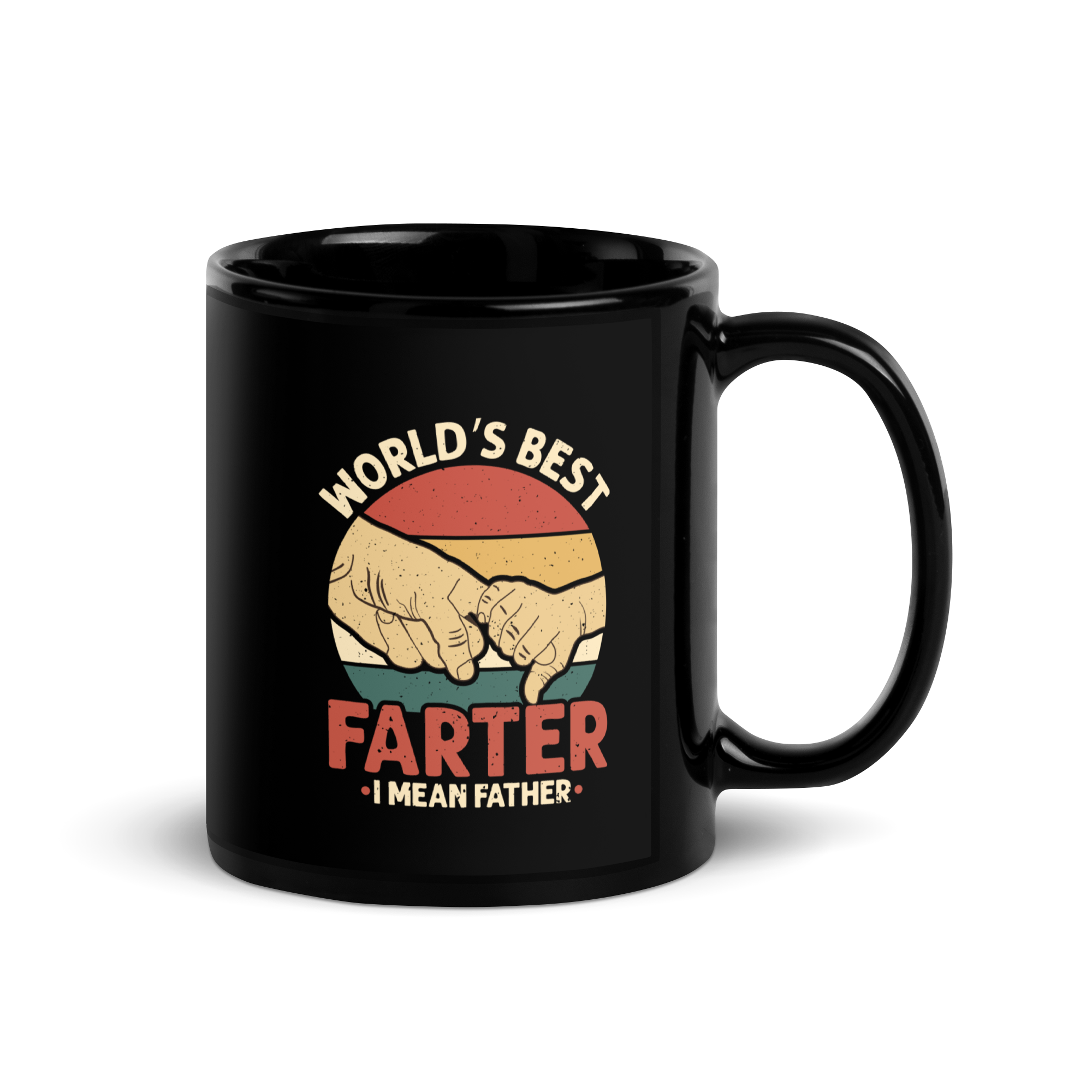 World's Best Farter I Mean Father Black Glossy Mug