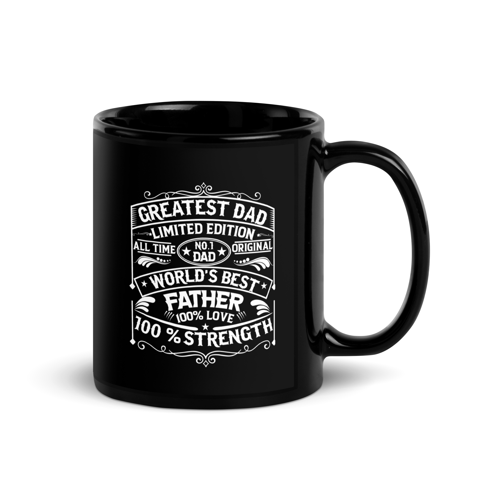 World's Best Father Greatest Dad Limited Edition Black Glossy Mug