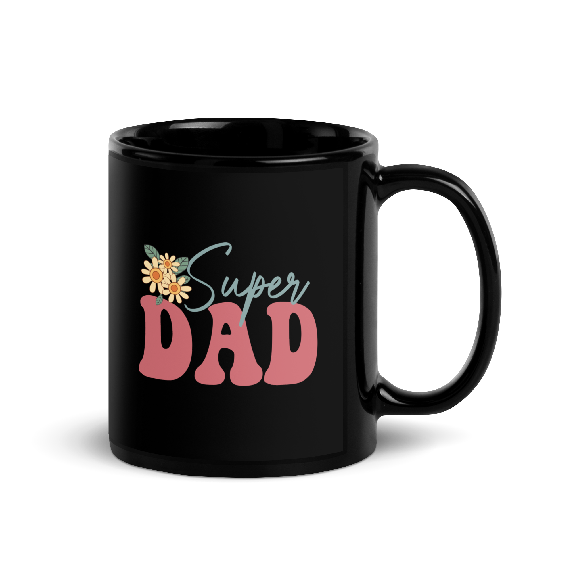 Super Dad Black Glossy Mug