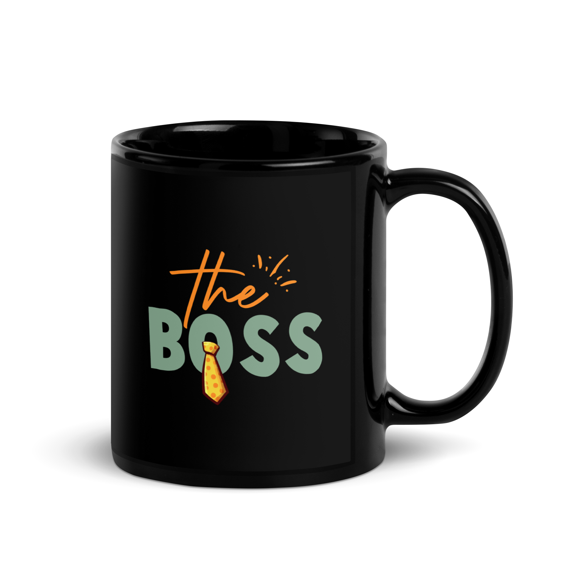 The Boss Black Glossy Mug