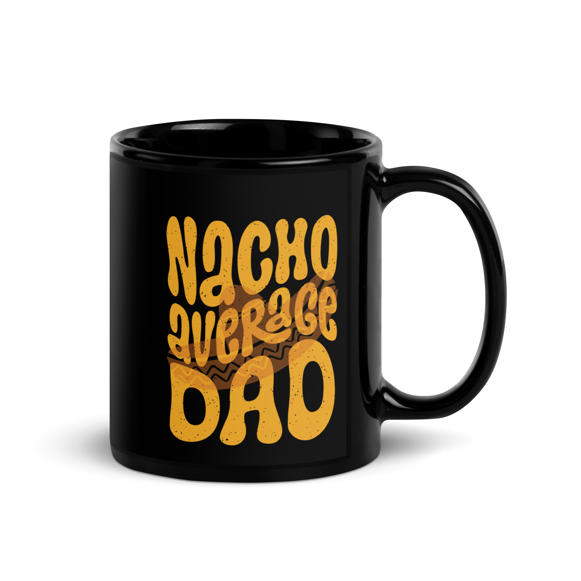 Nacho Average Dad Black Glossy Mug