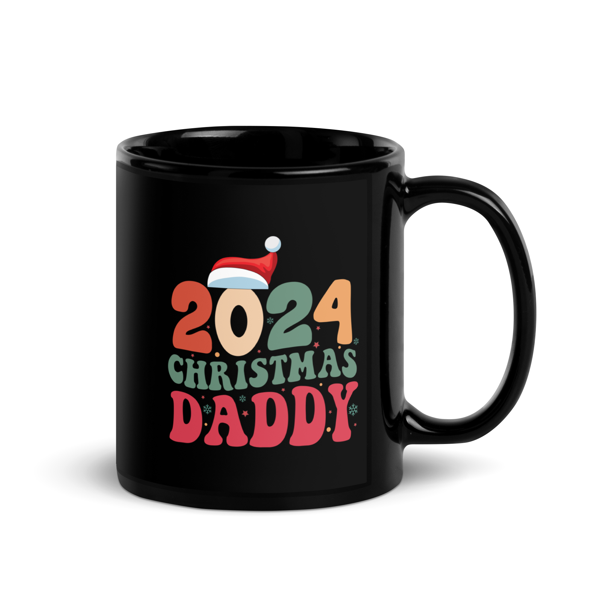 2024 Christmas Daddy Black Glossy Mug