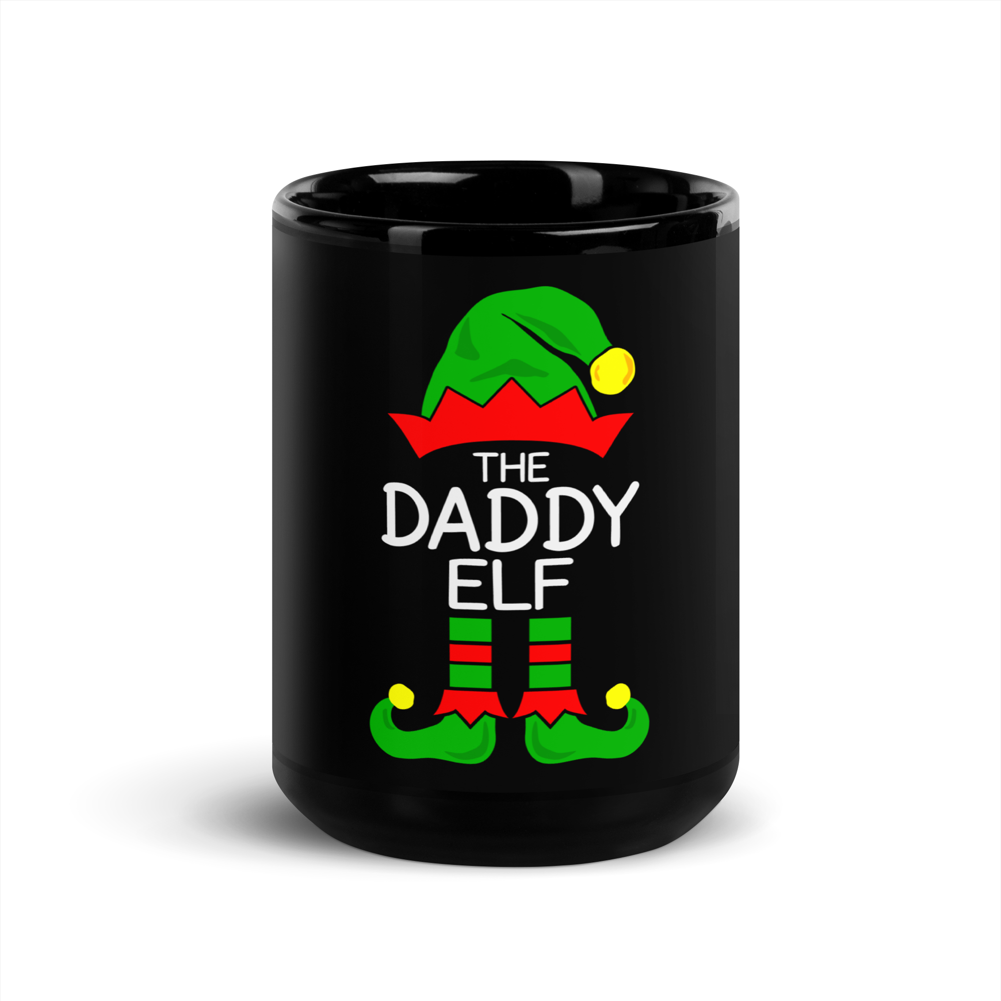 The Daddy Elf Black Glossy Mug