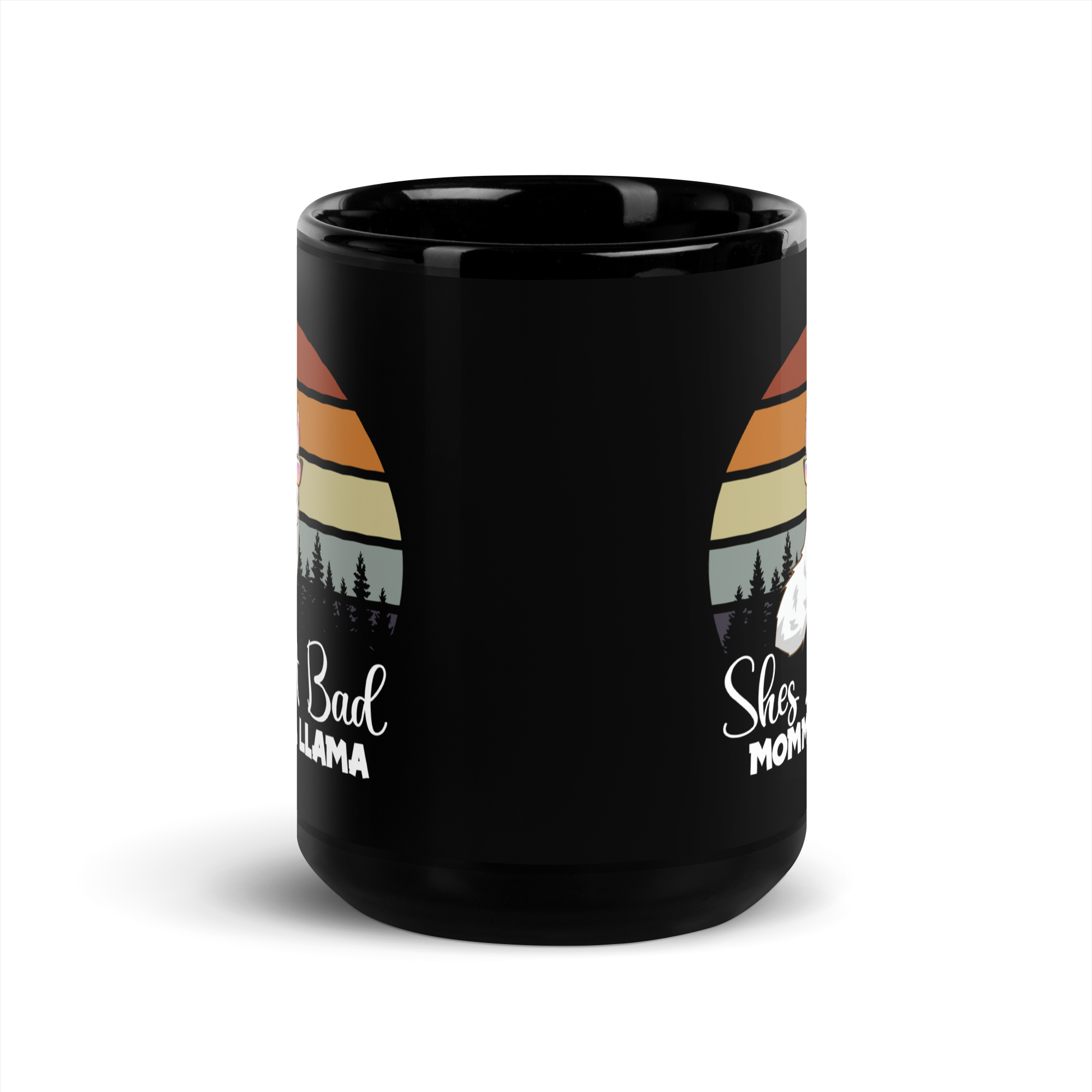 She's A Bad Momma Llama Black Glossy Mug