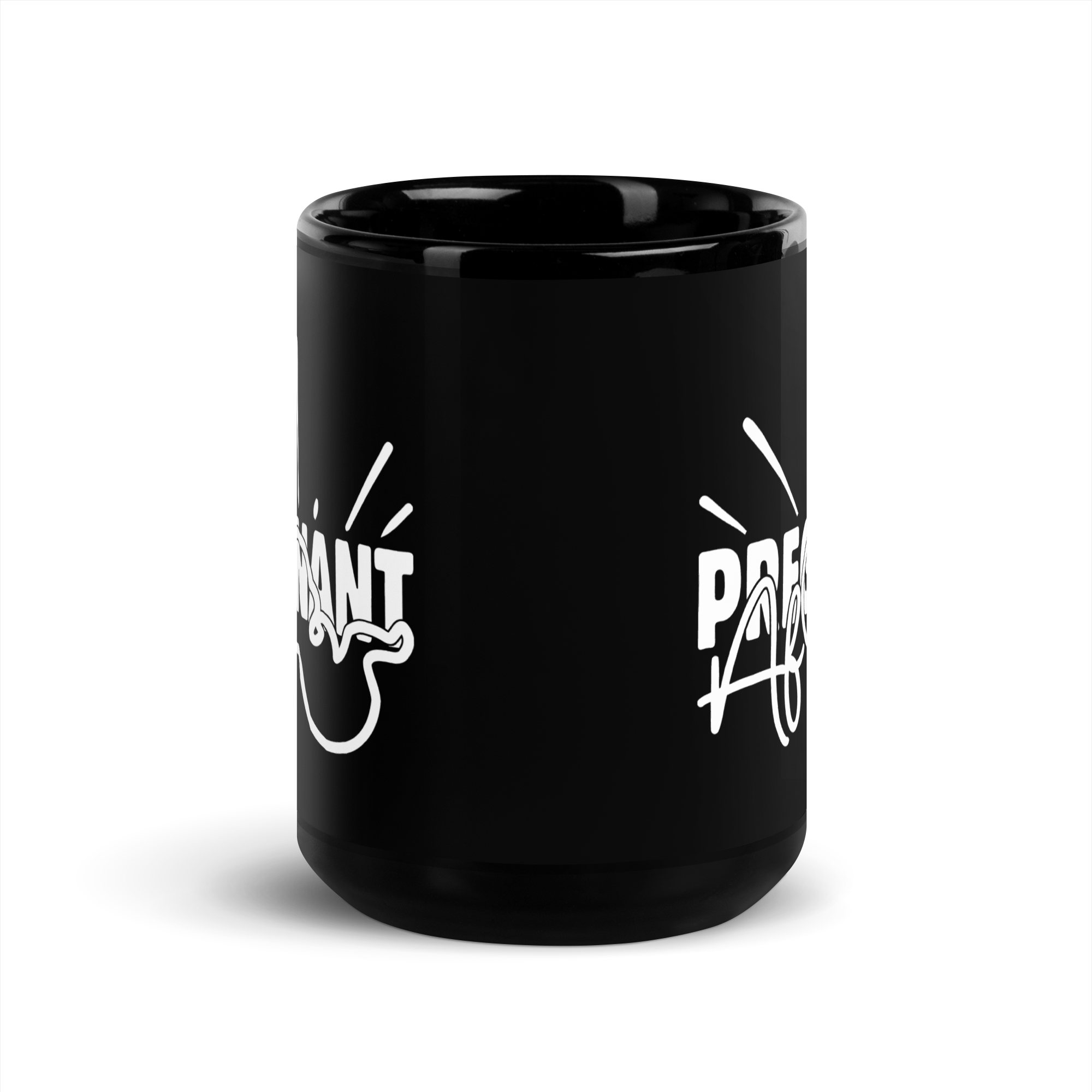 Pregnant AF  Black Glossy Mug