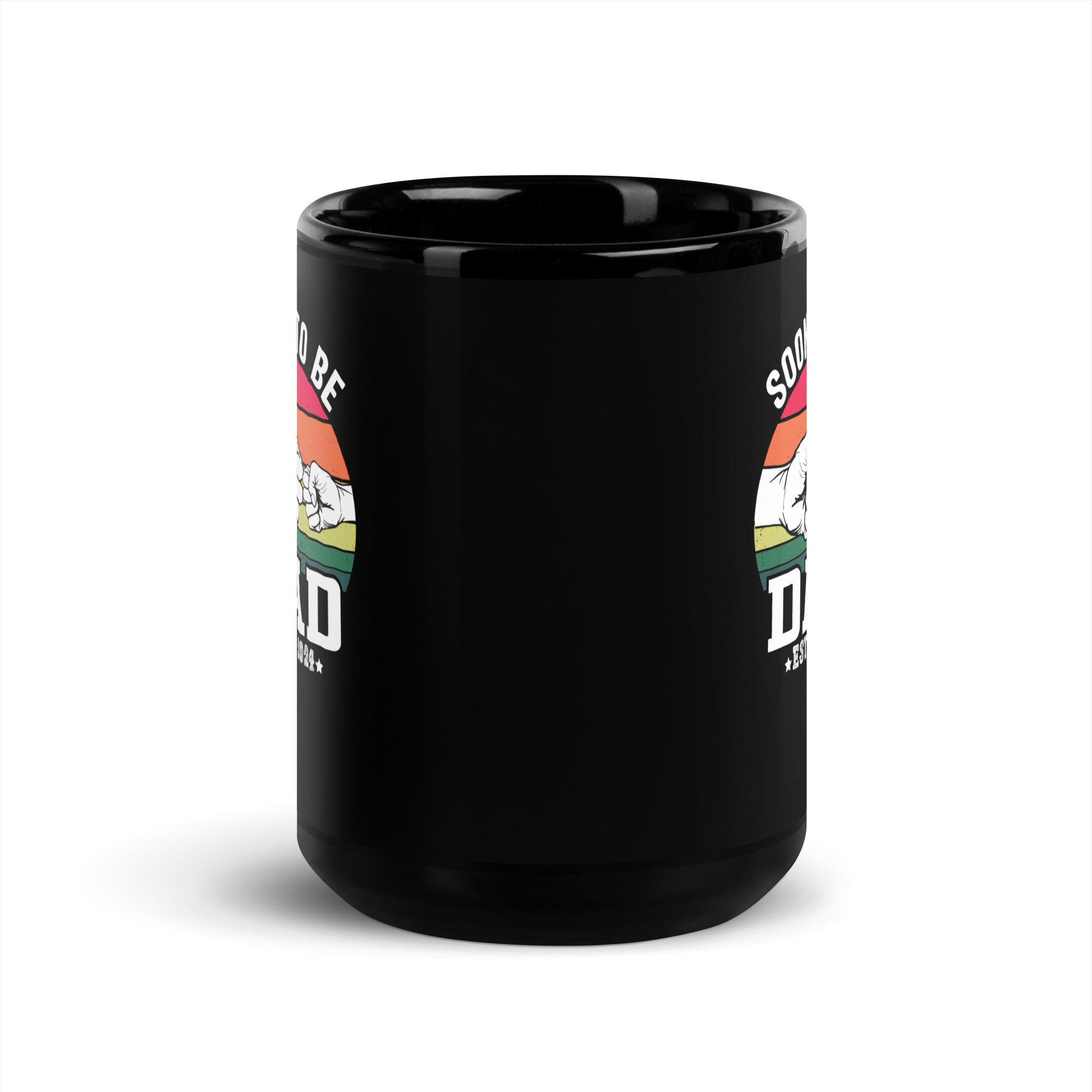 Soon To Be Dad Est. 2024 Black Glossy Mug