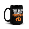 The Man Behind The Pumpkin Black Glossy Mug