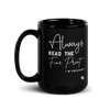 Always Read The Fine Print I'm Pregnant Black Glossy Mug