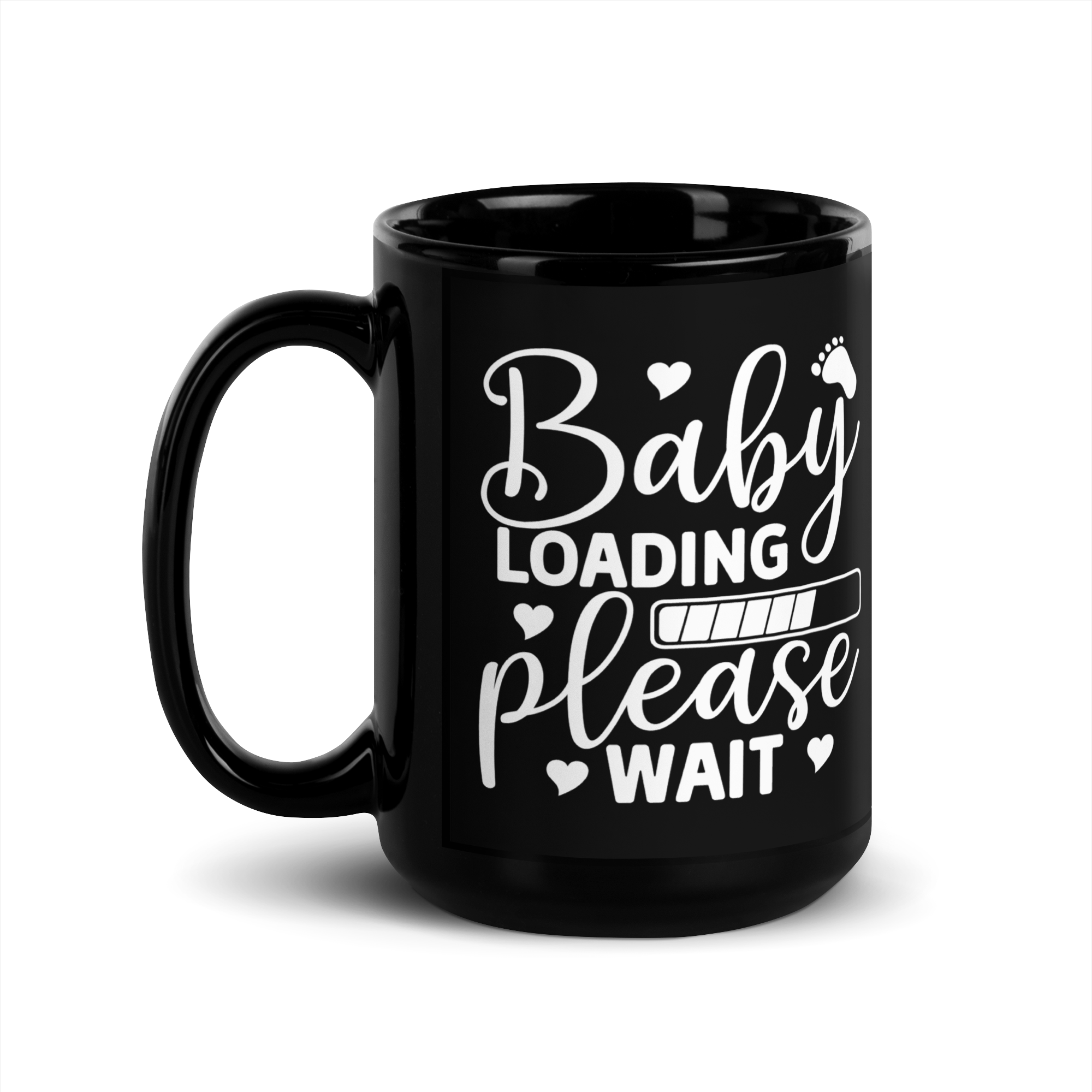 Baby Loading Please Wait Black Glossy Mug