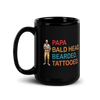 Papa, Bald Head, Bearded, Tattooed Black Glossy Mug