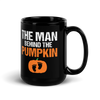 The Man Behind The Pumpkin Black Glossy Mug