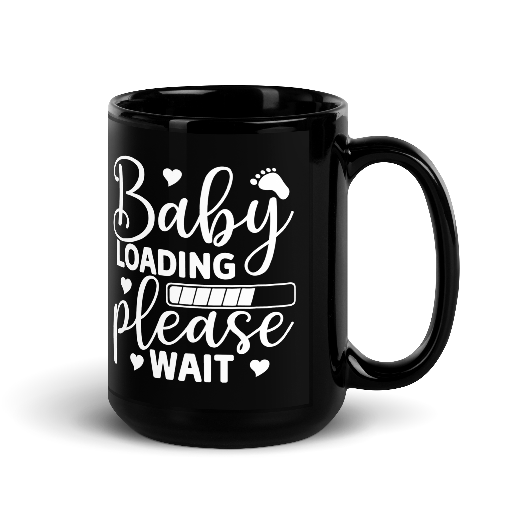 Baby Loading Please Wait Black Glossy Mug