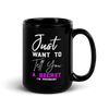 Just Want to Tell You A Secret I'm Pregnant Black Glossy Mug