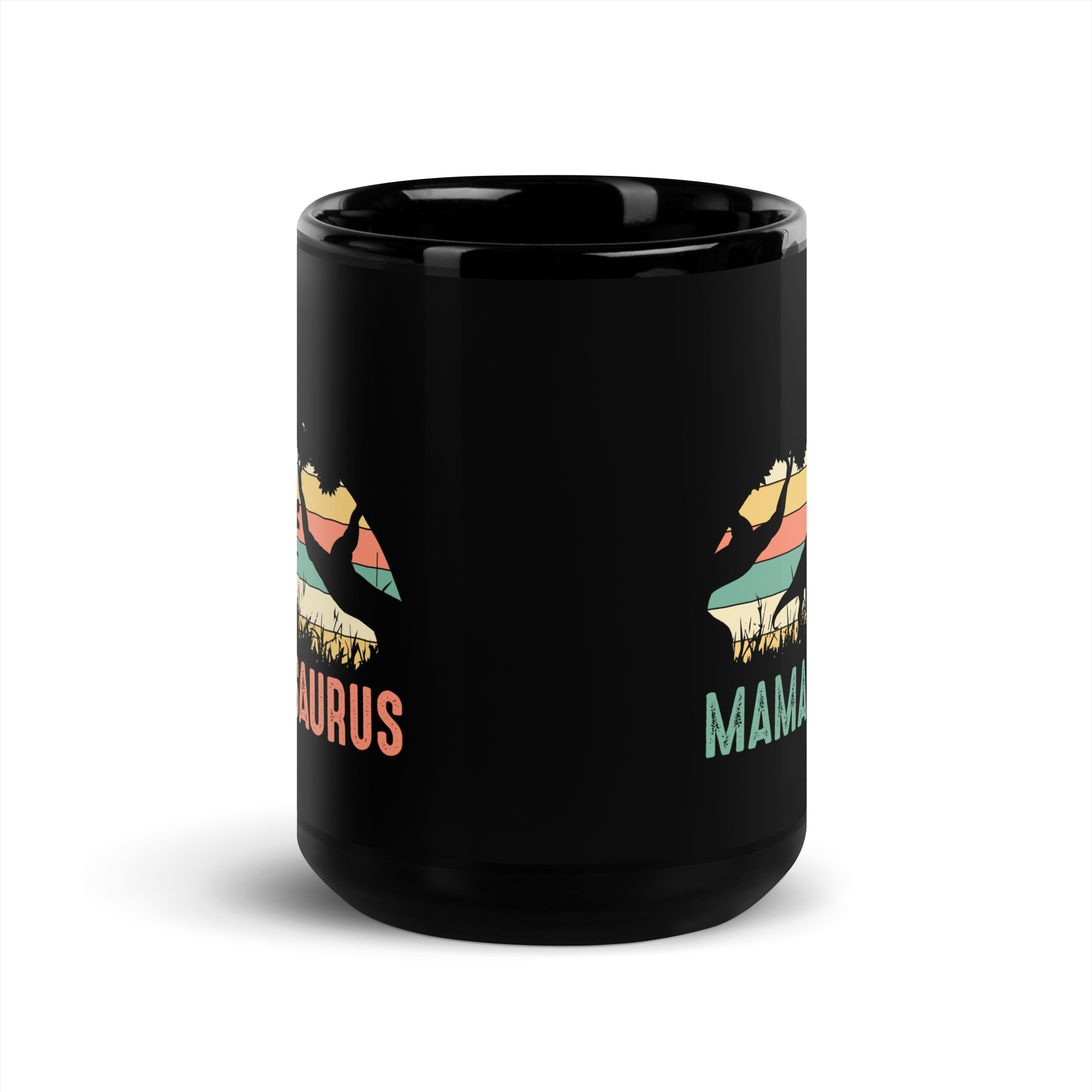 Mamasaurus Black Glossy Mug