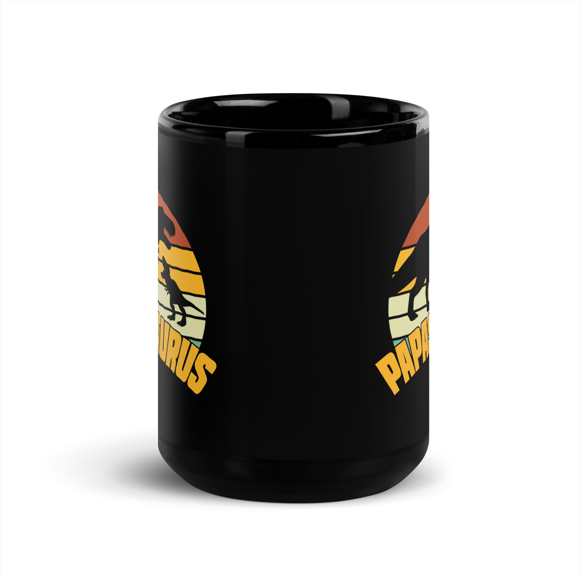 Papasaurus Black Glossy Mug