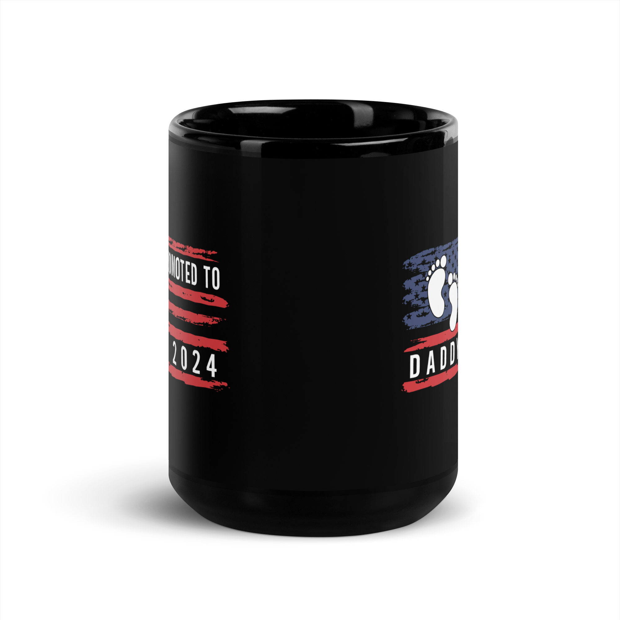 promoted to daddy 2024 Black Glossy Mug