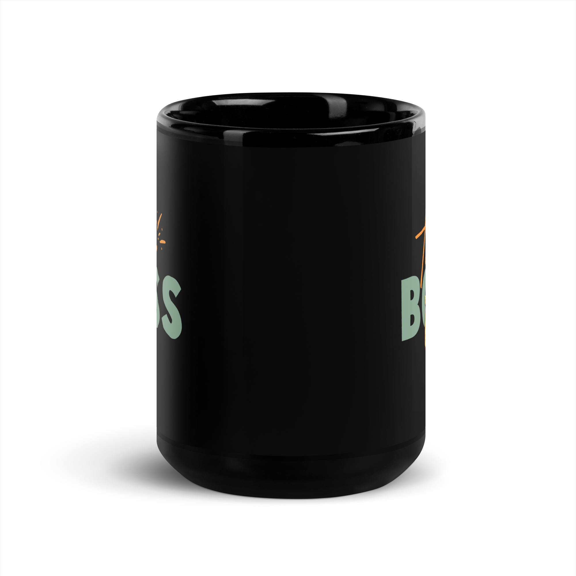 The Boss Black Glossy Mug