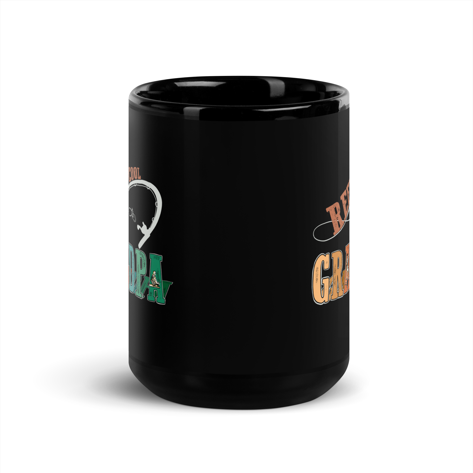 Reel Cool Grandpa Black Glossy Mug