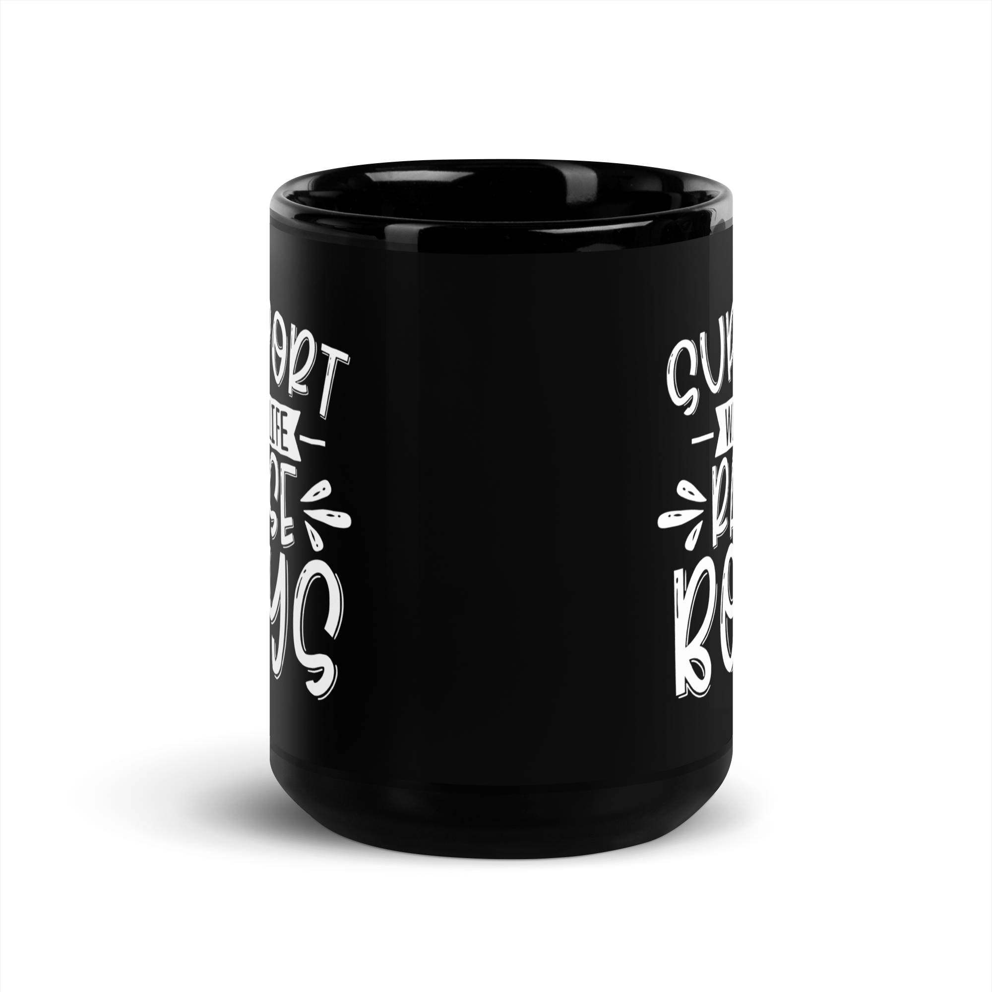 Support Wildlife Raise Boys Black Glossy Mug