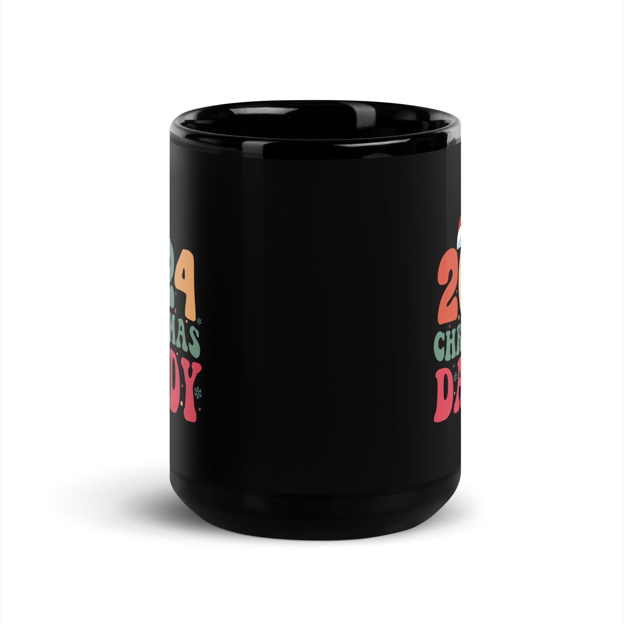 2024 Christmas Daddy Black Glossy Mug