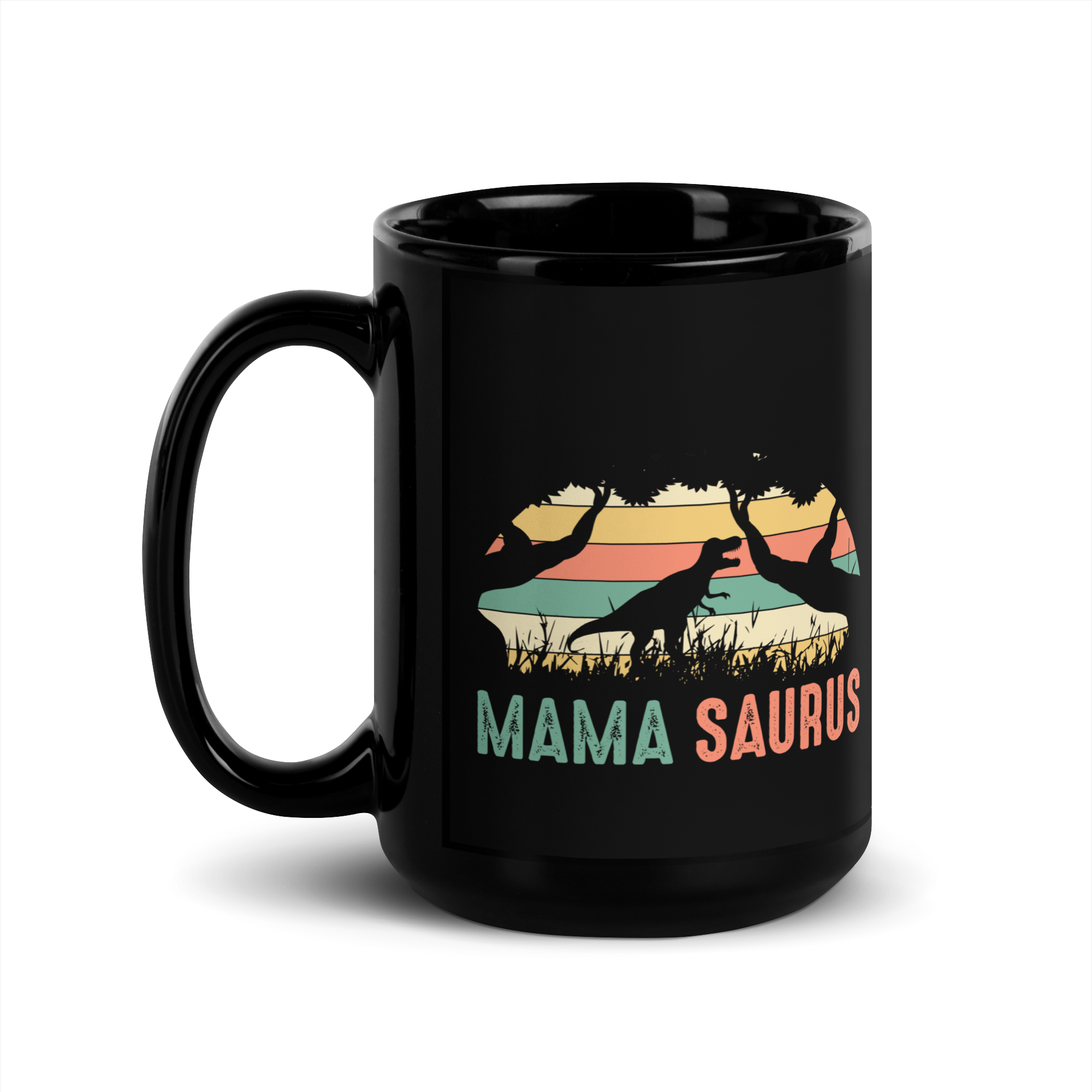 Mamasaurus Black Glossy Mug