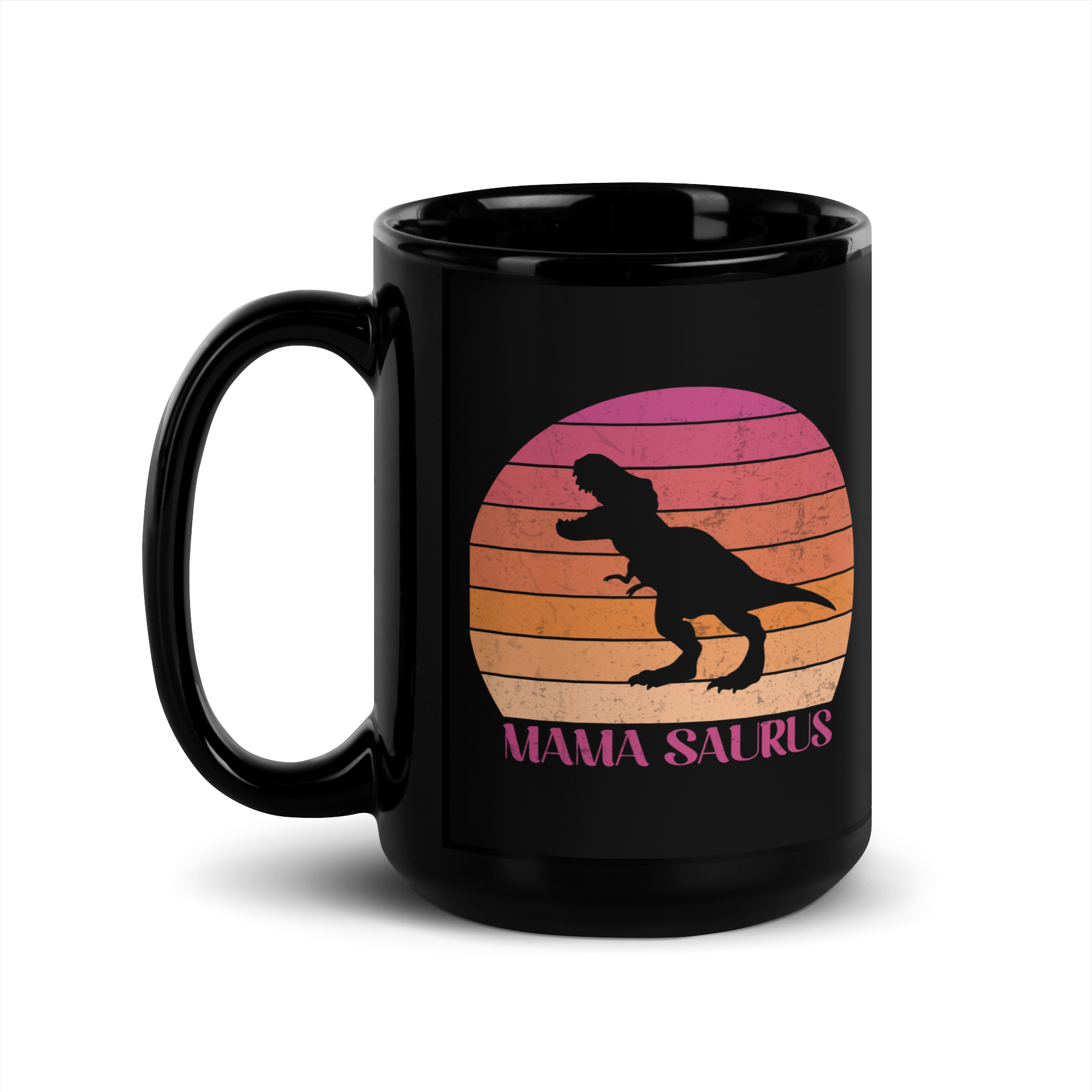 Mamasaurus Black Glossy Mug