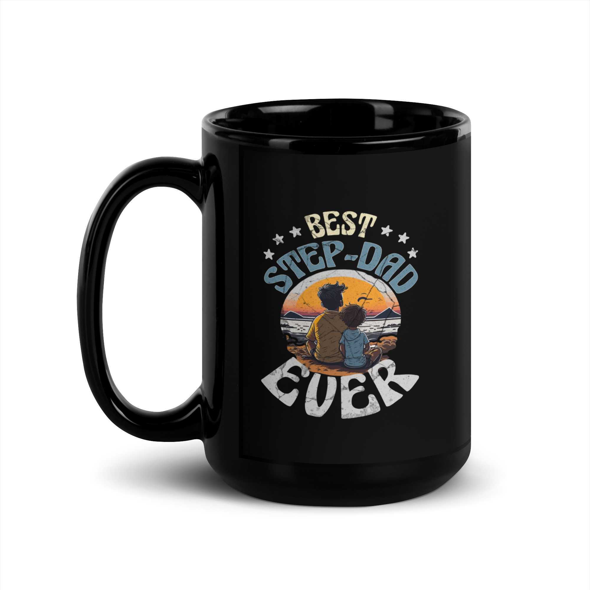 Best Step-Dad Ever Black Glossy Mug