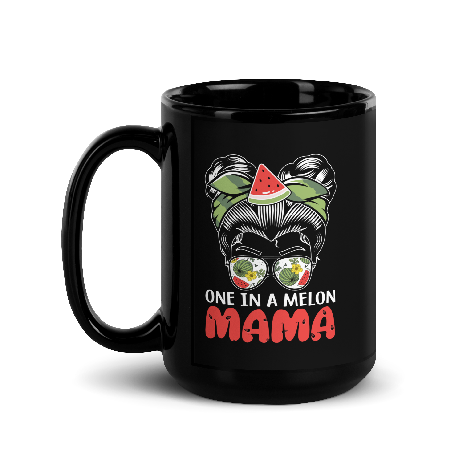 One In A Melon Mama Black Glossy Mug