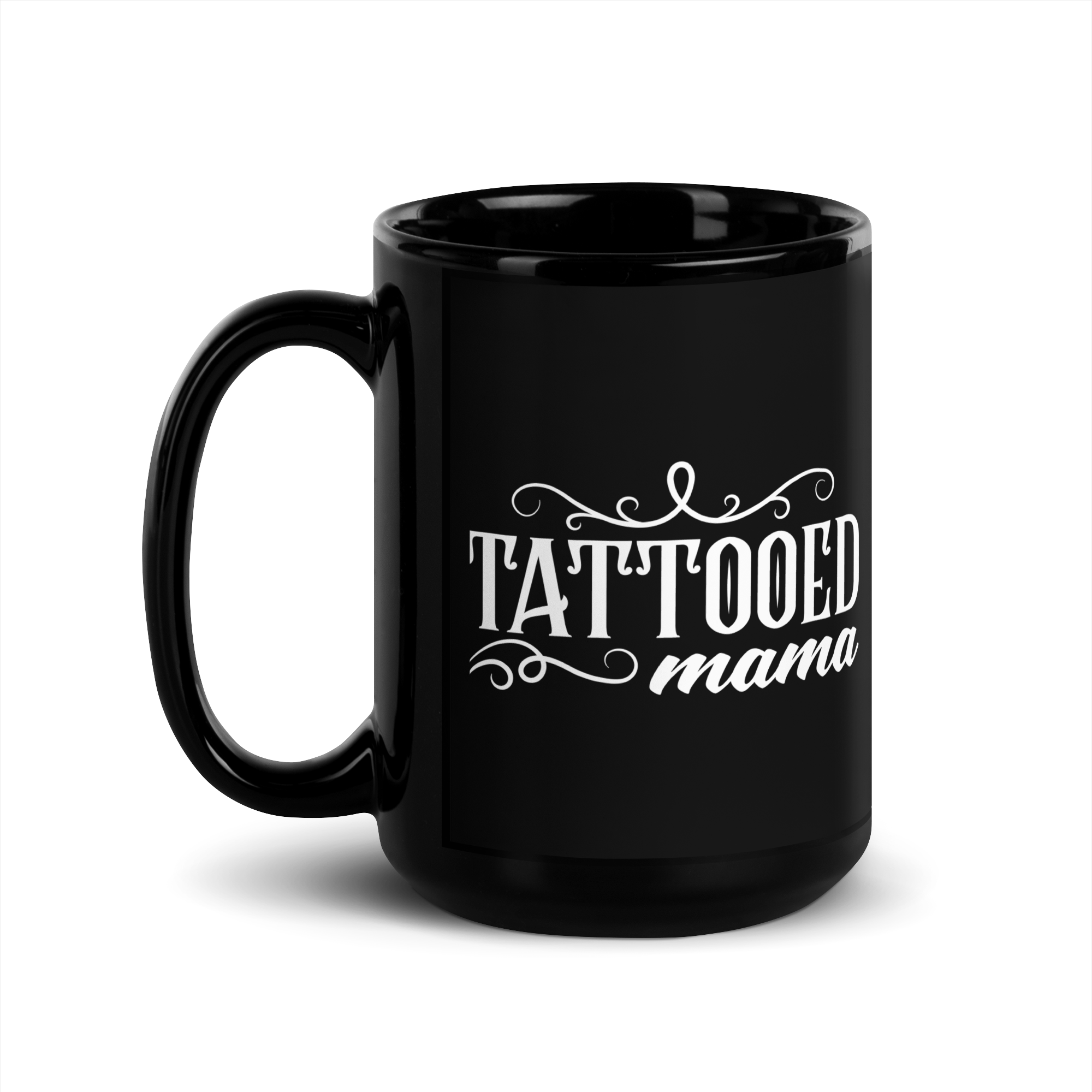 Tattooed Mama Black Glossy Mug