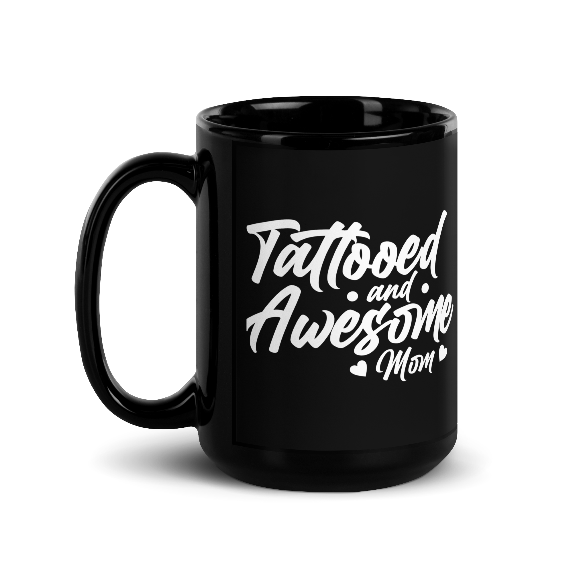 tattooed and awesome mom Black Glossy Mug