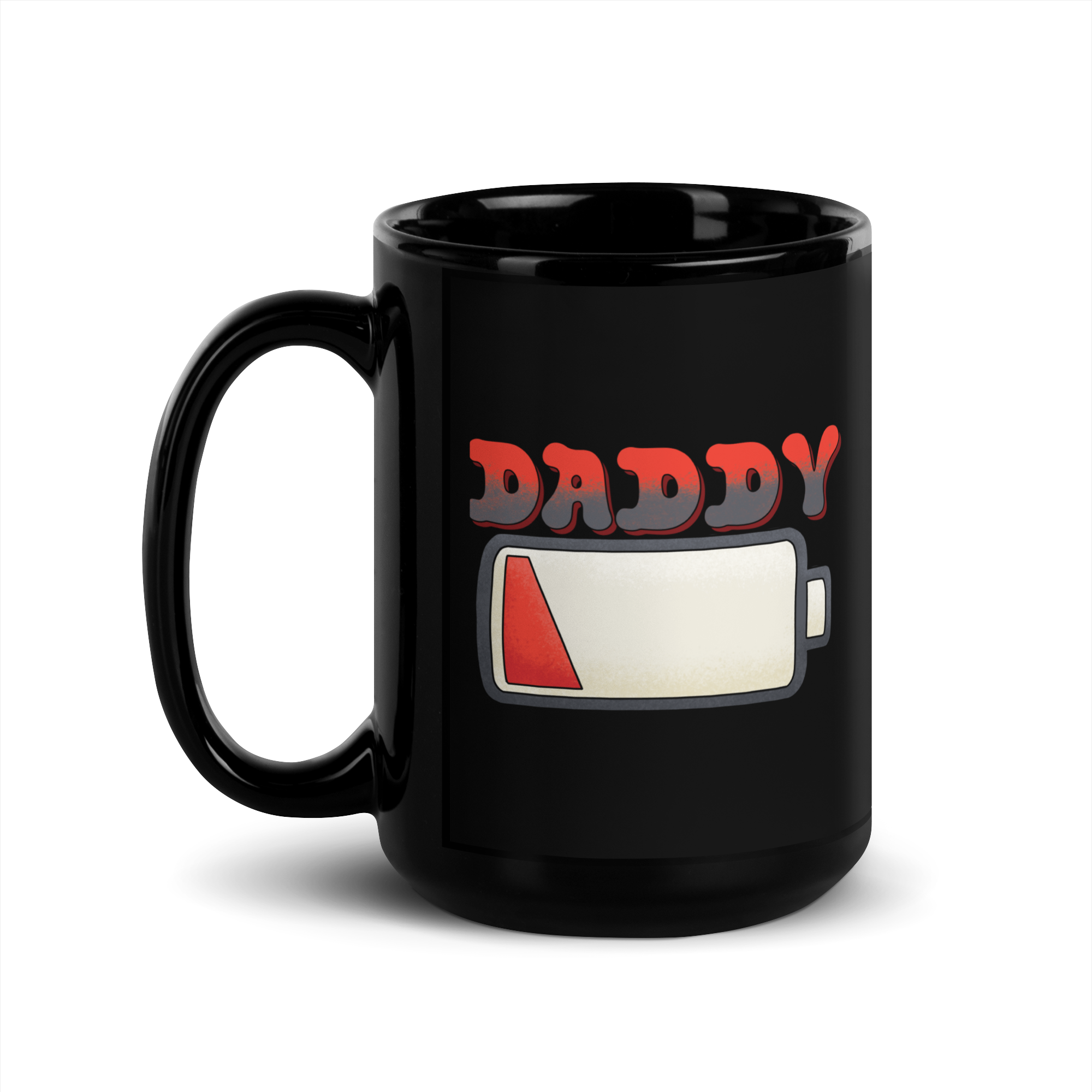 Daddy Low Battery Black Glossy Mug