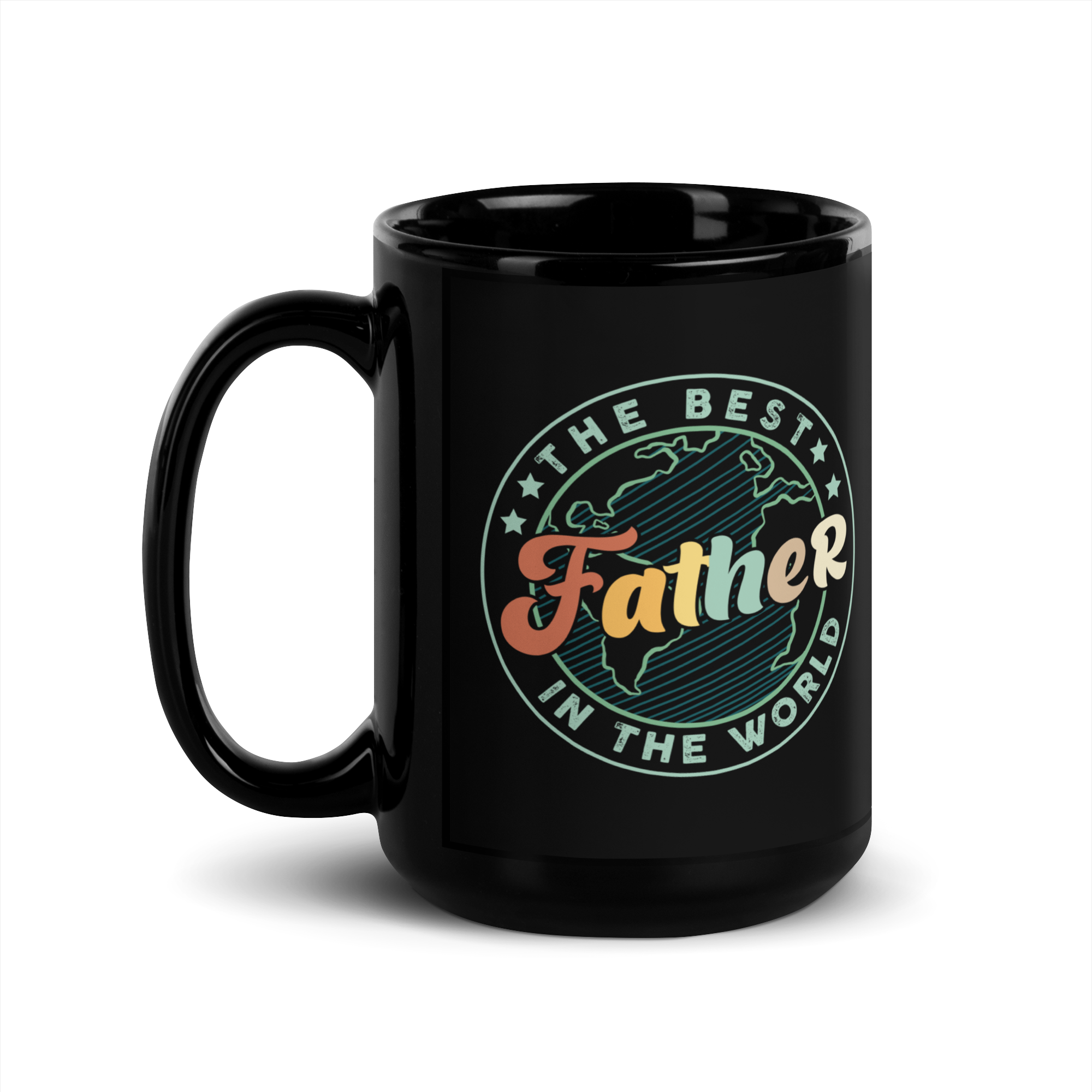 The Best Father In The World Black Glossy Mug