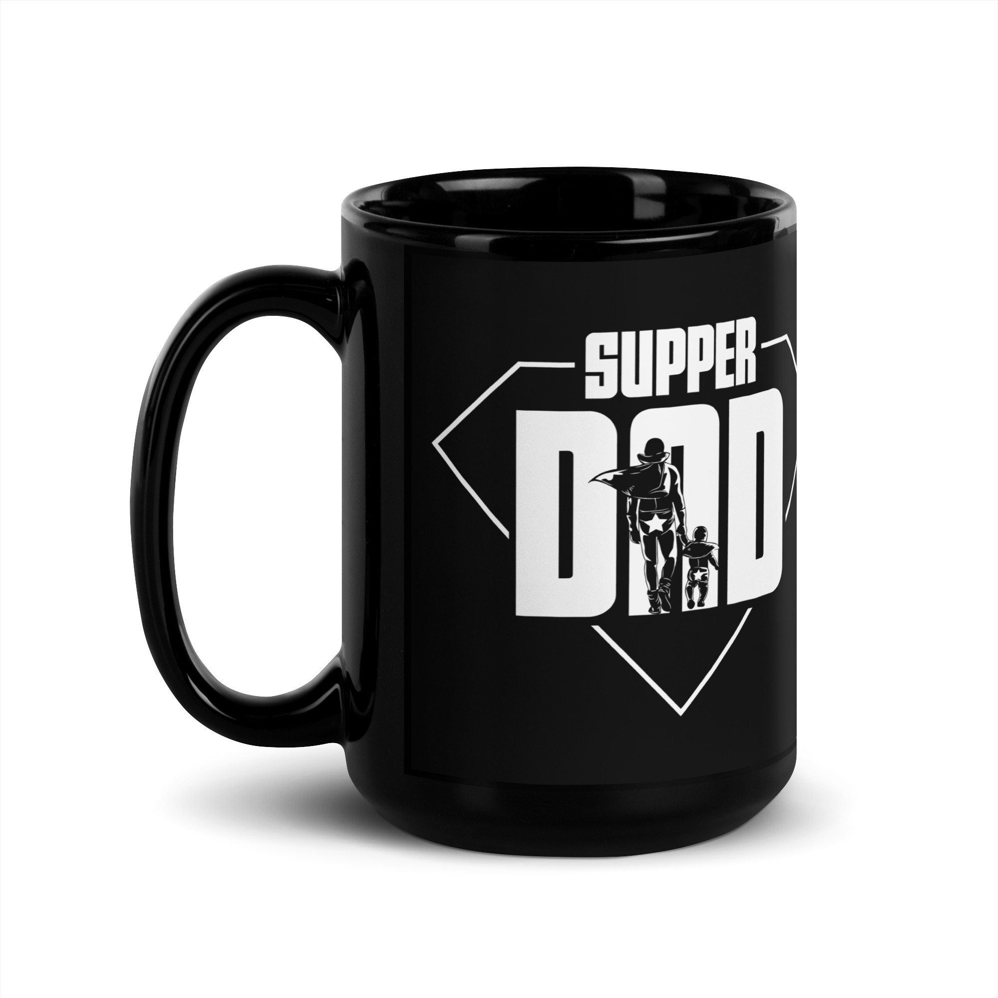 Super Dad Black Glossy Mug