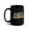 Papa Saurus Black Glossy Mug