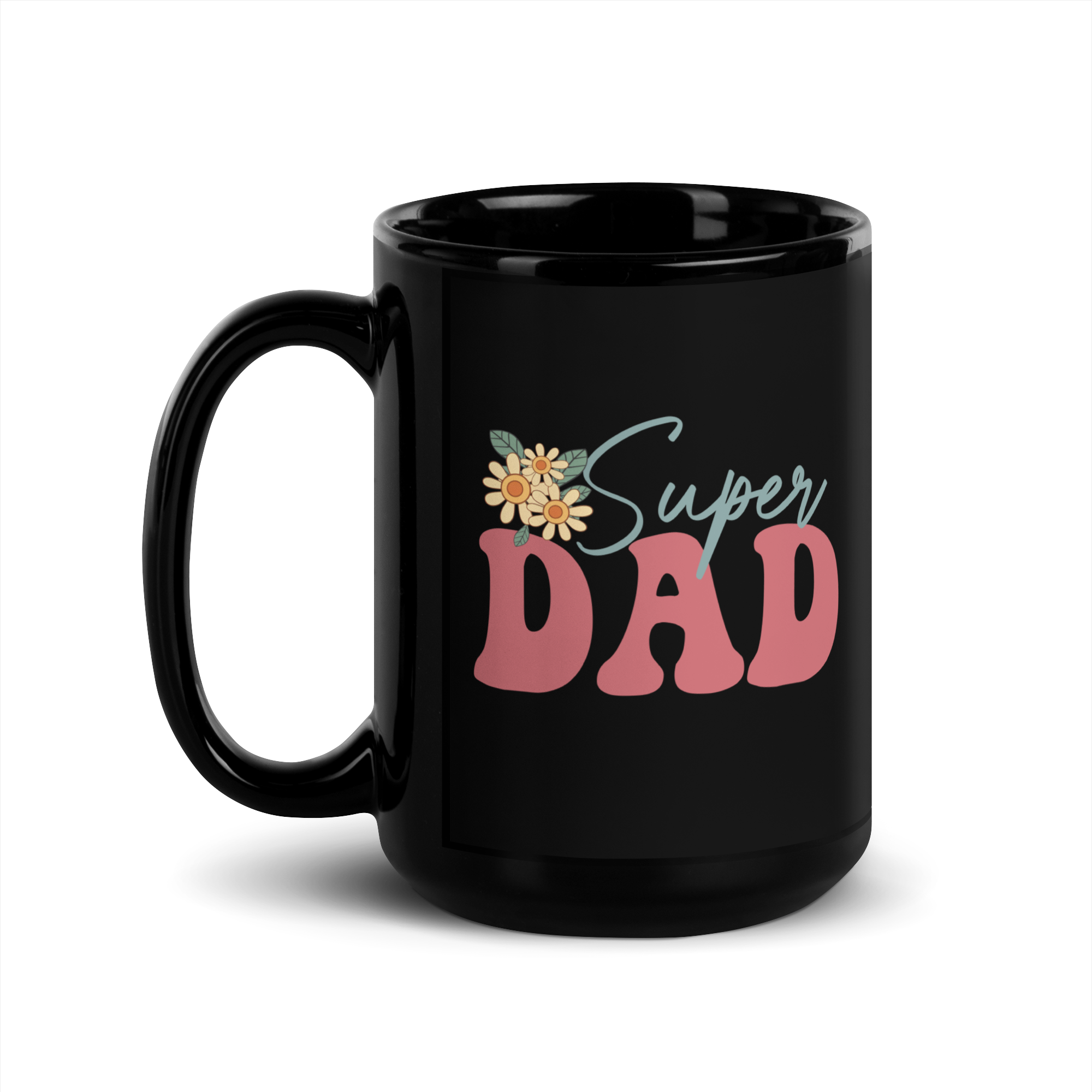 Super Dad Black Glossy Mug