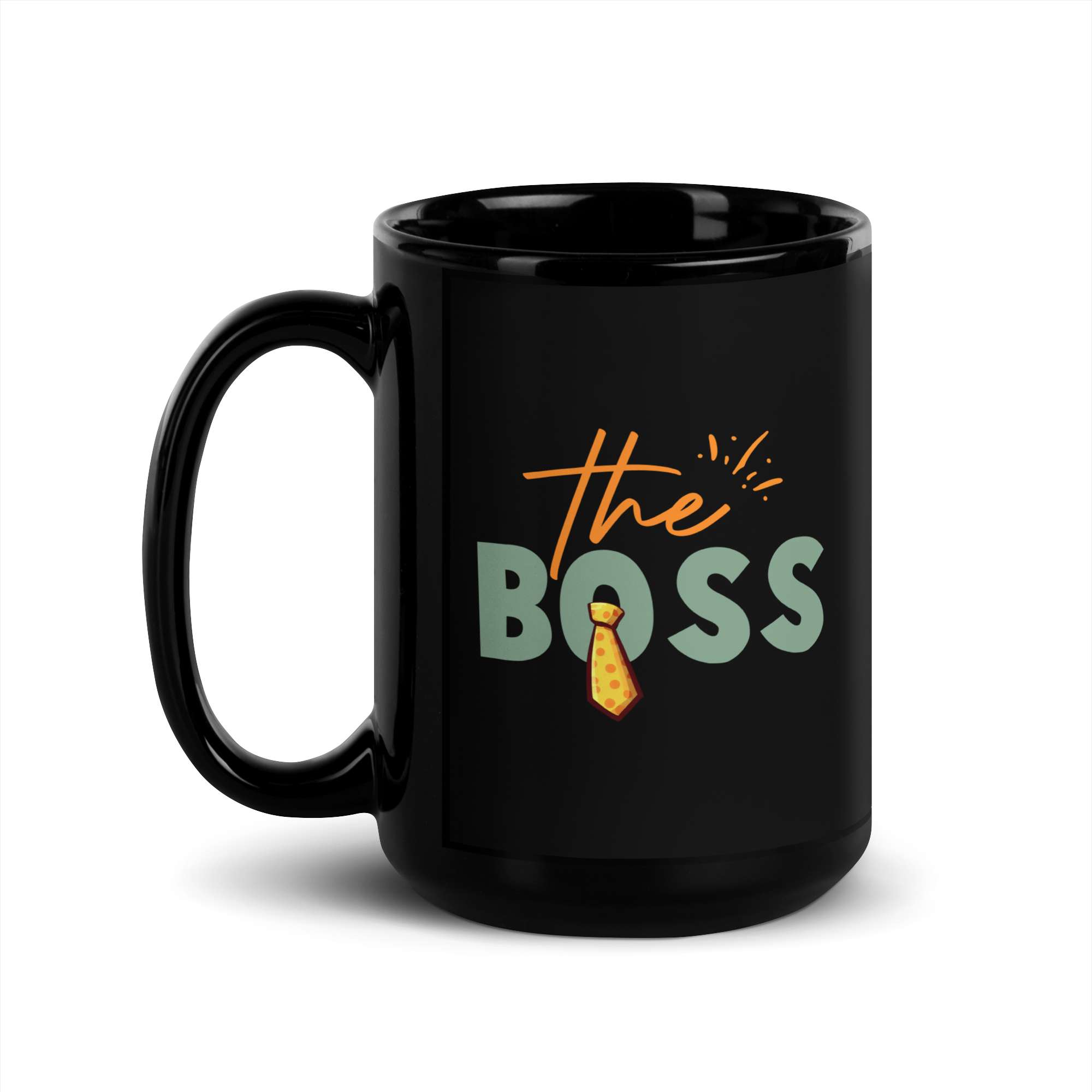 The Boss Black Glossy Mug