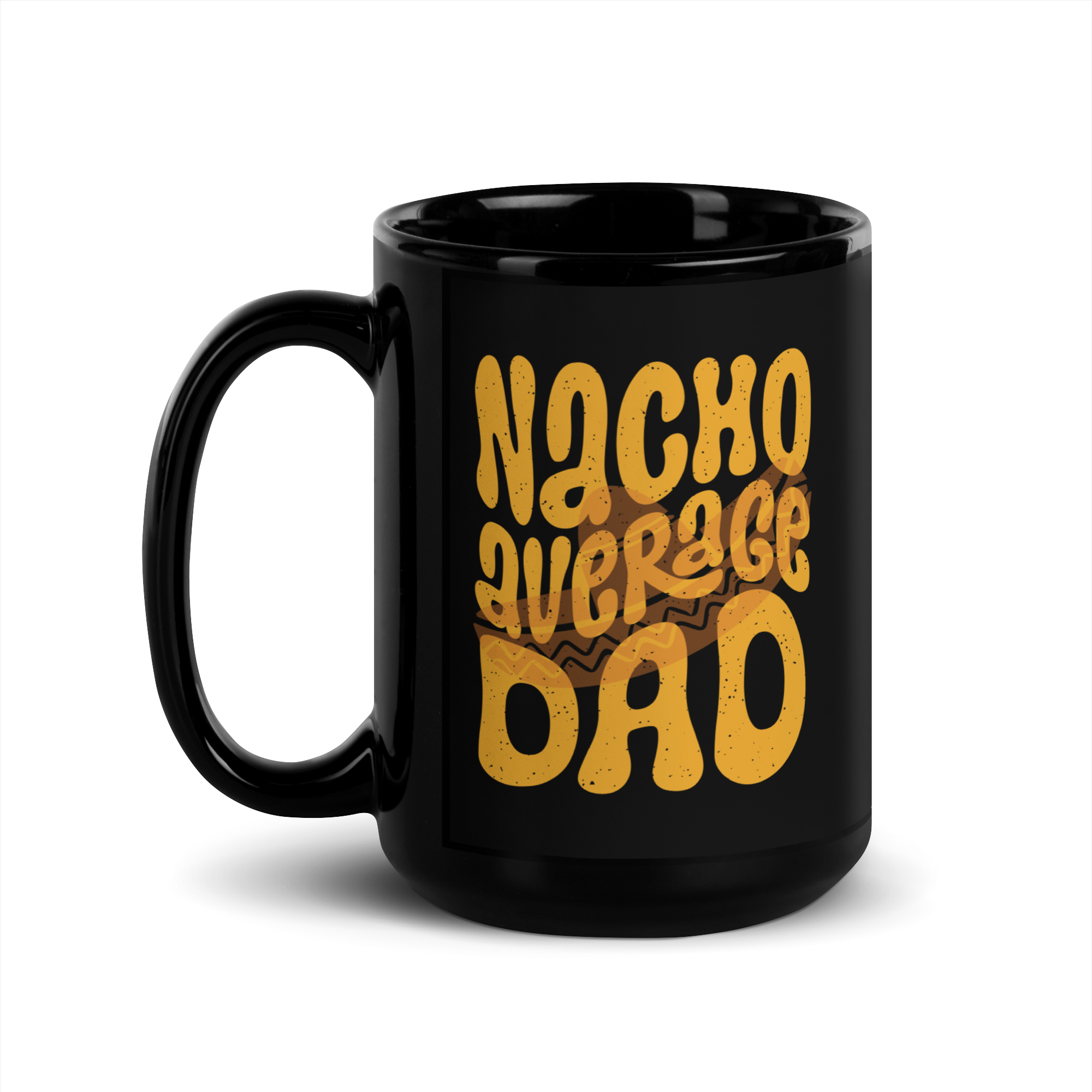 Nacho Average Dad Black Glossy Mug