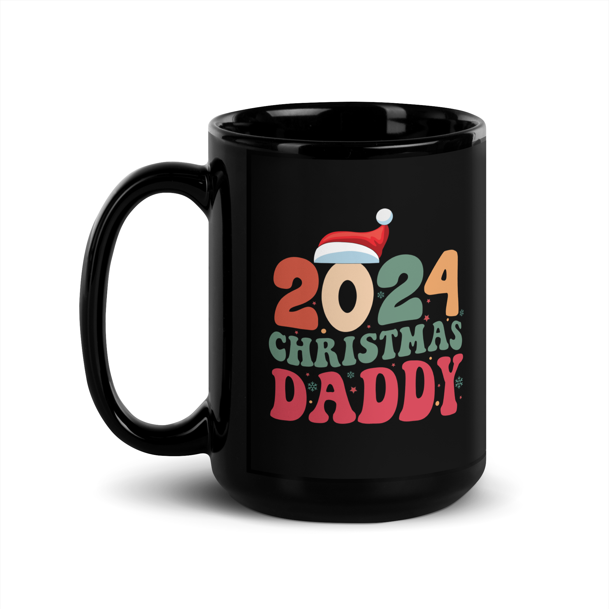 2024 Christmas Daddy Black Glossy Mug