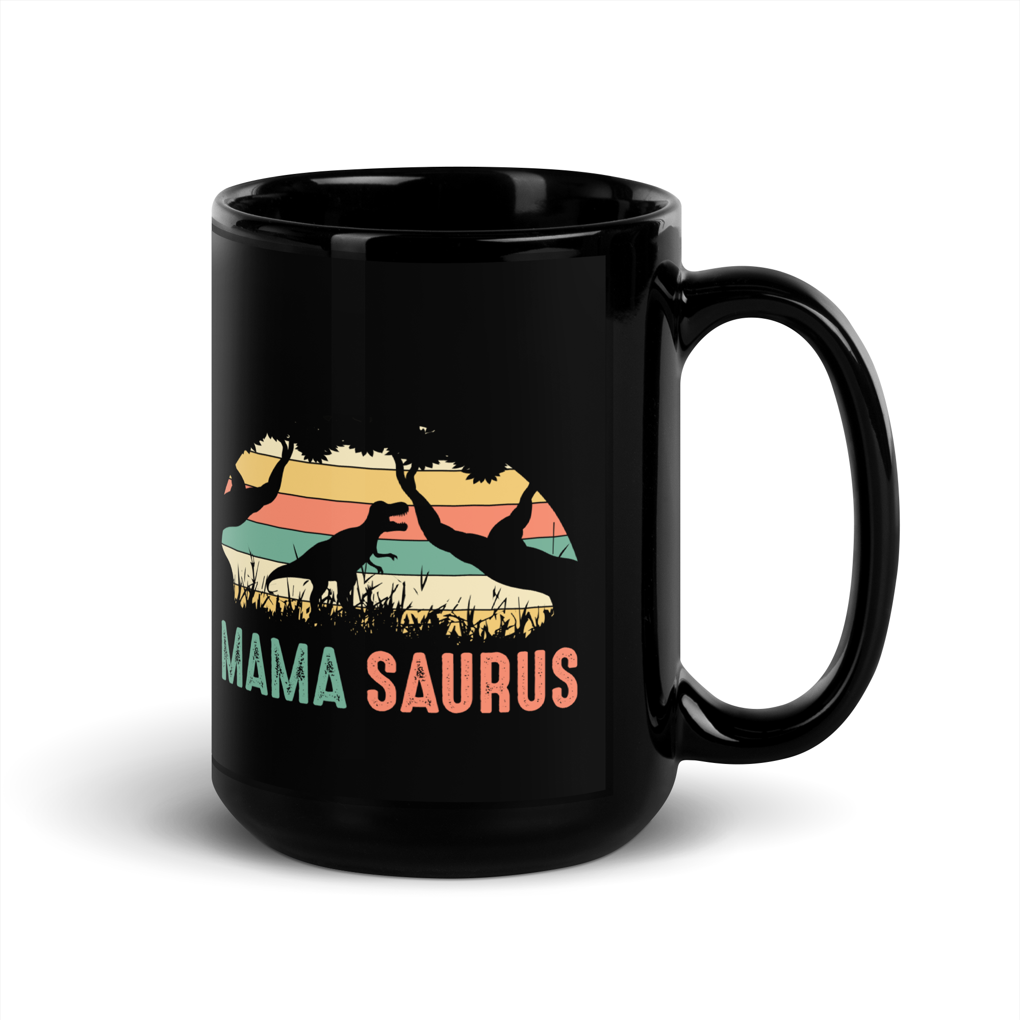 Mamasaurus Black Glossy Mug