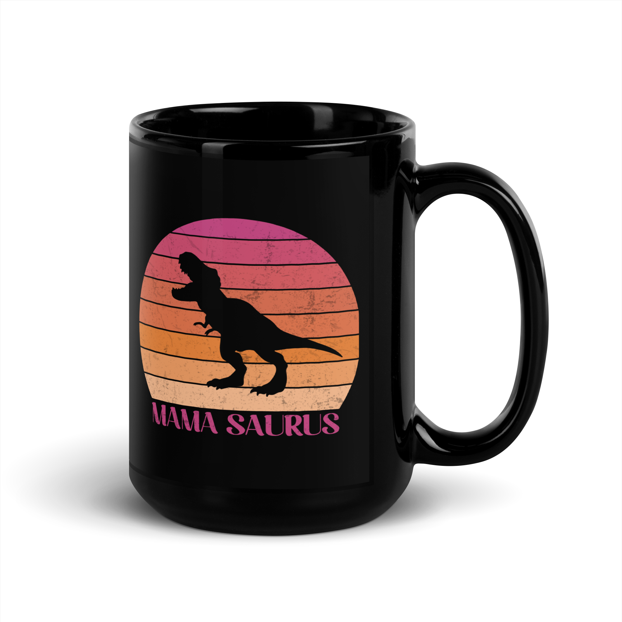 Mamasaurus Black Glossy Mug