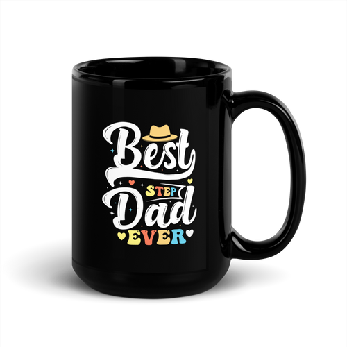 Best Step Dad Ever Black Glossy Mug